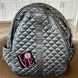 Oliver Thomas Metallic Silver Tennis Backpack